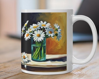 Daisies in a Vase - Art Painting Coffee Mug