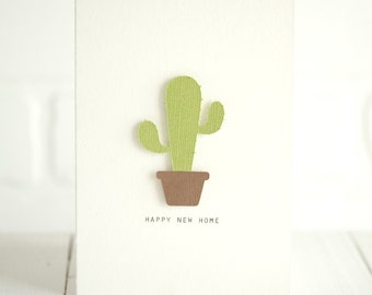 Cactus Greeting Card for New Home!  Plant Greeting Card Made from 140lb Watercolor Paper With - New Home - Happy New Home