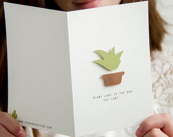 Plant Lady Is The New Cat Lady Greeting Card! Plant Greeting Card For Her.  The 4" x 6" Card Made from 140 lbs Watercolor paper.