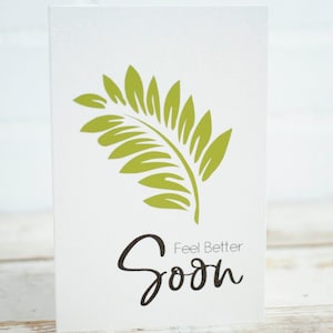 Se sentir mieux bientôt - Carte de voeux sur le thème des plantes succulentes fabriquée à partir de papier aquarelle de 140 livres. Carte faite main de plantes succulentes - Guérir bientôt