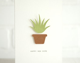 Houseplant Greeting Card for New Home!  Plant Greeting Card Made from 140lb Watercolor Paper With - New Home - Happy New Home