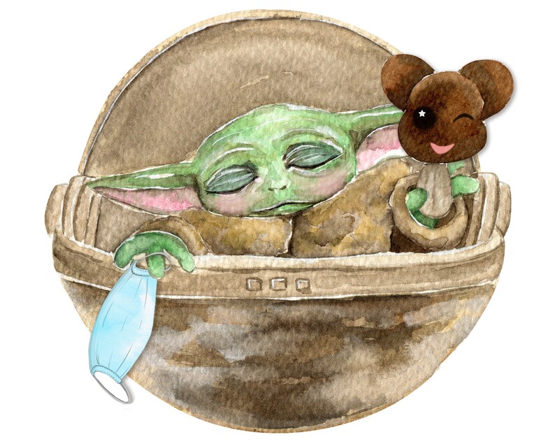 Baby yoda with mask Baby yoda digital Toilet paper digital Etsy