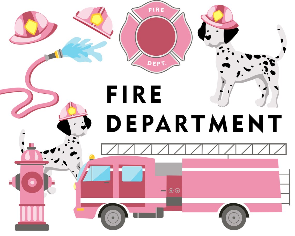 Fire truck Fire fighter Fire department Dalmatian Fire | Etsy