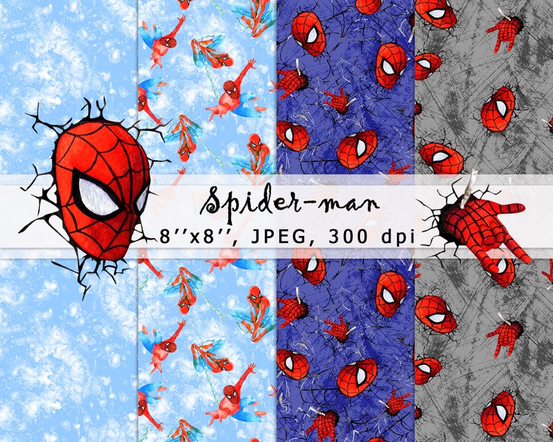 Spider-man digital paper Superhero printable paper Superhero | Etsy