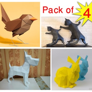Paper Sculptures - Pack Of 4 . DIY - Creative Art