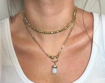 Collier pépite d'or | Ras de cou bohème | Superposition de bijoux | Résistant à la ternissure