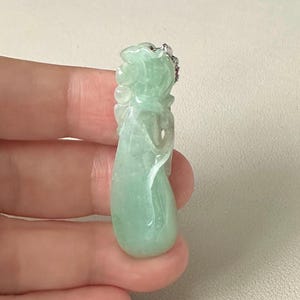 Sacchetto porta soldi portafortuna in giadeite certificata di grado A / Ciondolo con cauzione in argento sterling 925 (esclusa la catena)