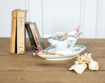 Vintage Rörstrand Arista Sauciere, weißes Porzellan mit goldener Verzierung, Souse Creamer
