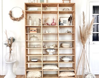 Antique Raw Wood Workshop Shelf – Vintage Country Chic Bookshelf