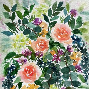 Watercolor Flower Painting, Original Watercolor Art, Watercolor Wall Art, Gardener&#39;s Gift, Eucalyptus Painting, Anniversary Gift, Home Decor