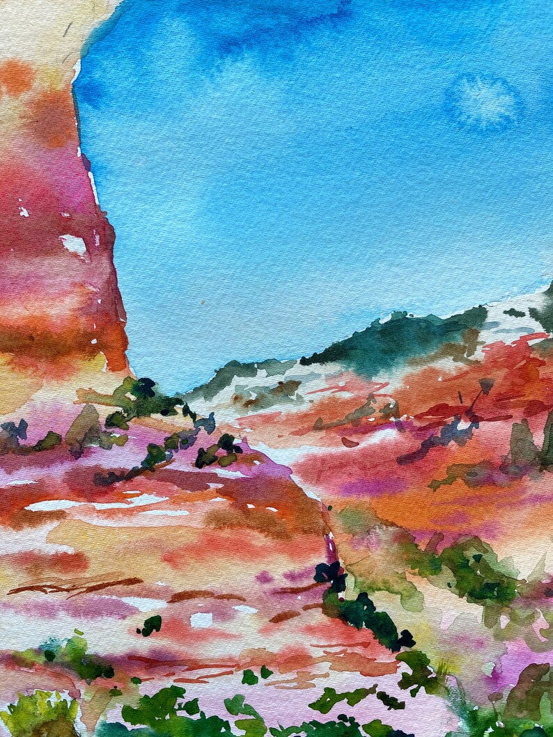 Landscape Painting Desert Painting Watercolor Landscape Arizona Painting Original Landscape Painting Original Watercolor Landscape image 4