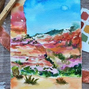 Landscape Painting Desert Painting Watercolor Landscape Arizona Painting Original Landscape Painting Original Watercolor Landscape image 2