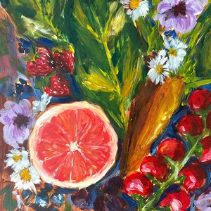 Kitchen Artwork Kitchen Decor Fruit Artwork Kitchen Painting Food Painting Culinary Art Kitchen Art Foodies Chef's Gift image 5