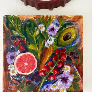 Kitchen Artwork Kitchen Decor Fruit Artwork Kitchen Painting Food Painting Culinary Art Kitchen Art Foodies Chef's Gift image 3