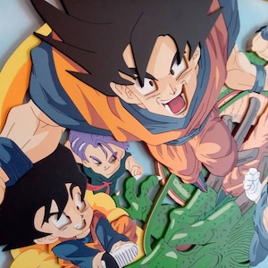 Table Dragonball / DBZ in Wood and in relief