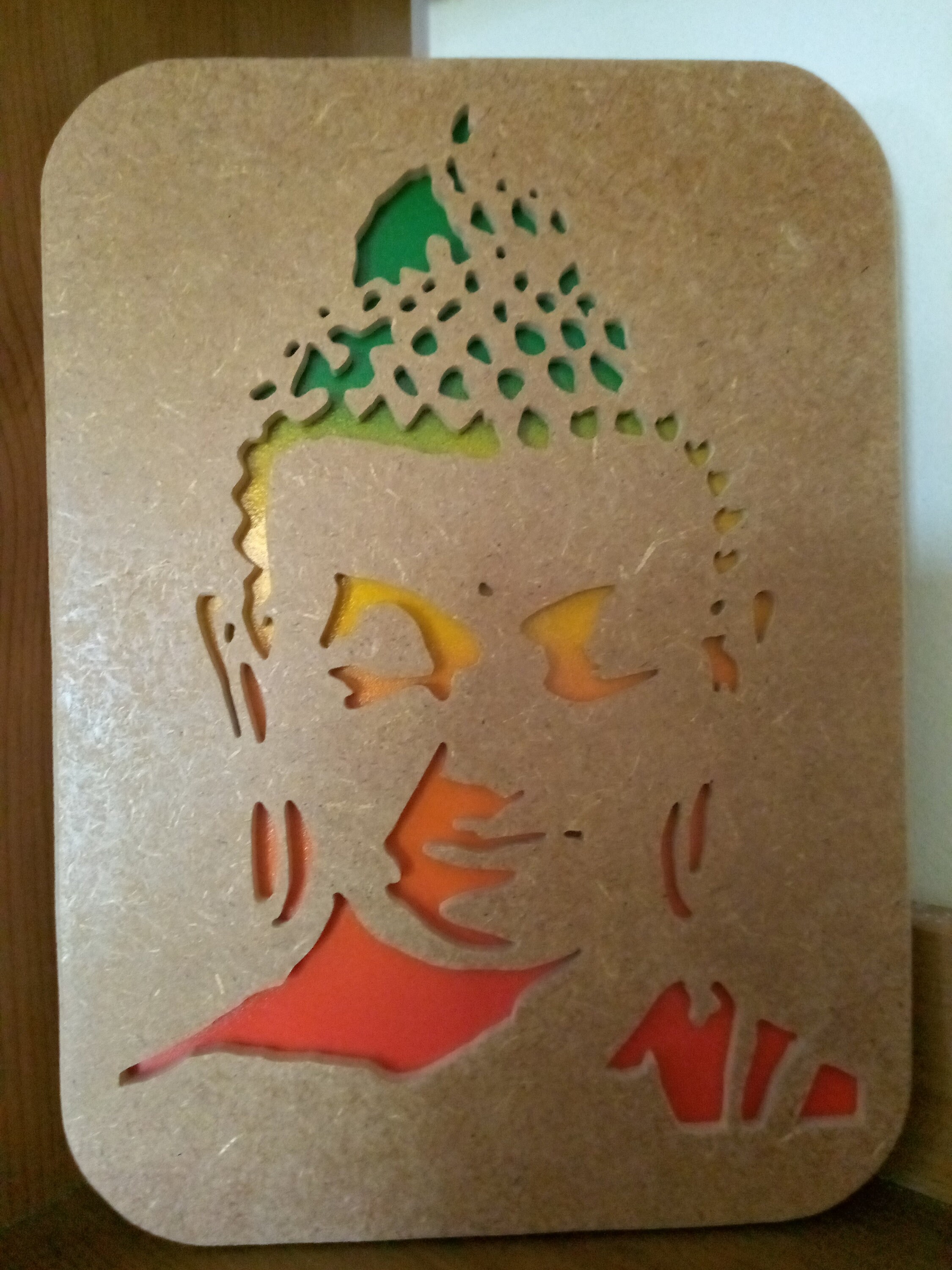 Tableau de Buddha en Bois Chantourné