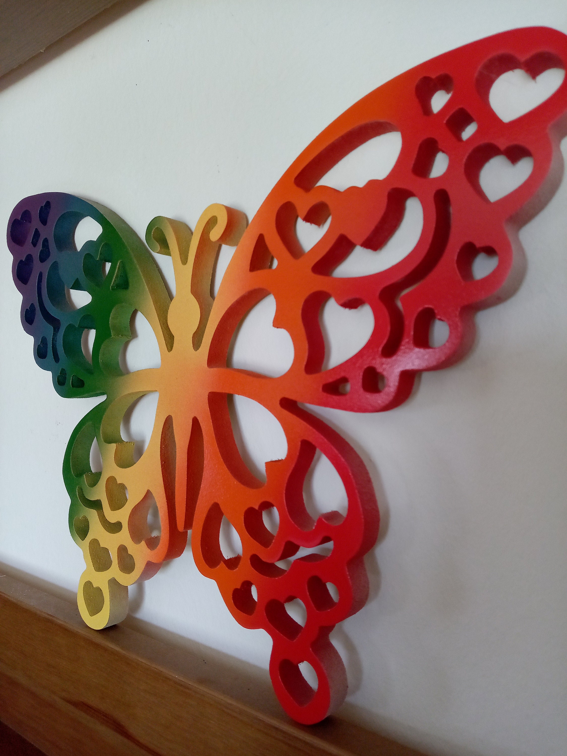 Papillon Arc en Ciel Bois