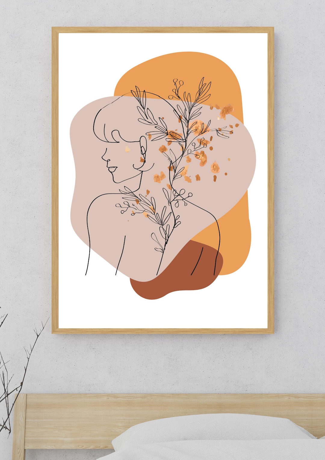 Abstract Line Art Face Printable, Minimalist Woman Art, Boho Neutral ...