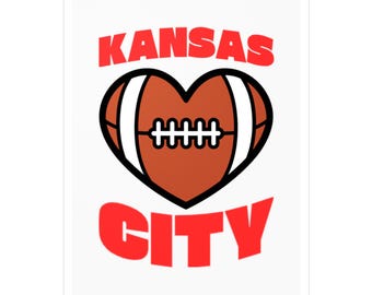 Calcomanía con el mensaje "Love Kansas City Football Chiefs"
