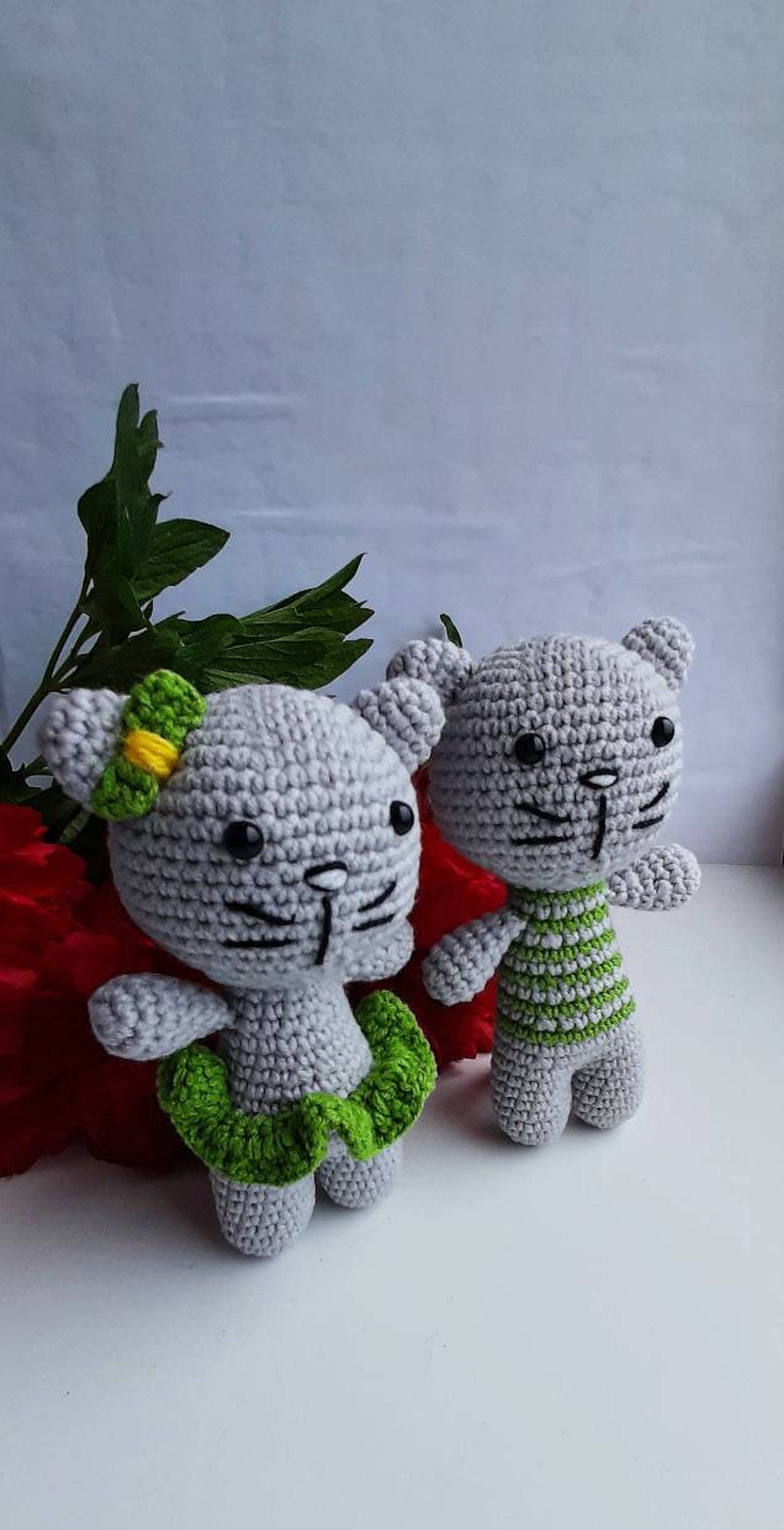 Stuffed animal. Pair cats. Toy animal. Children toy. Gift. Etsy