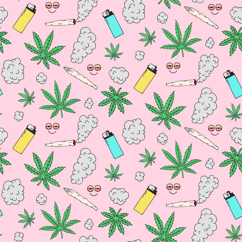 GiftWrap Pretty Cannabis Wrapping Paper Scrapbook Paper Drawerliner Set of 3 Sheets Poster