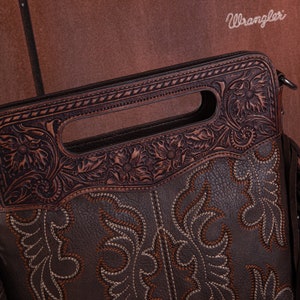 Wrangler Top Handle Boot Scroll Fringe Tote/Crossbody Purse main image 0