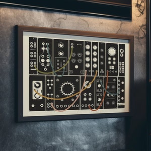 Modular Synthesizer Poster | Inspired by Eurorack | Gift for Music Producer, Cream