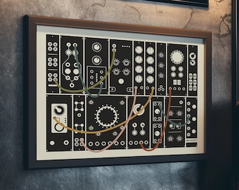 Modular Synthesizer Poster | Inspired by Eurorack | Gift for Music Producer, Cream