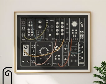 Modular Synthesizer Poster | Inspired by Eurorack | Gift for Music Producer, Black