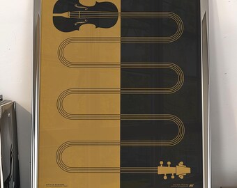 Violin Strings Art Print, Yellow