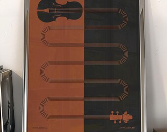 Violin Strings Art Print, Red
