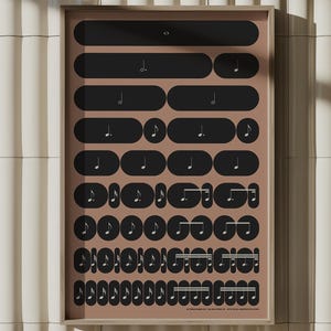 Poster del valore delle note musicali / Analisi del ritmo / Rosa