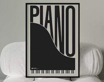 Piano Typography Print | Piano Poster