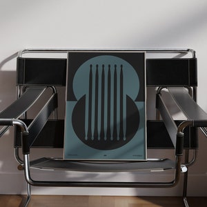 Drum Sticks Poster | Minimal Music Print | Gift for Drummer, Percussionist | Black & Blue