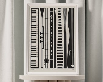 Jazz Instruments Poster | Music Print | Music Room Decor