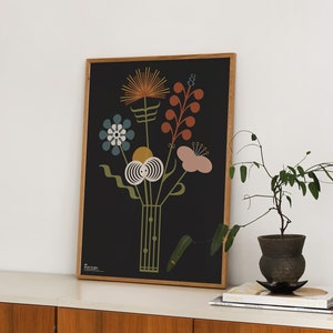 Music Flora | Music Symbols Flower Bouquet Art Print