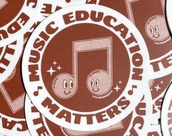 Music Education Matters Sticker, Red | Music Classroom Accessories | Music Notes Sticker