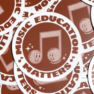Music Education Matters Sticker, Red | Music Classroom Accessories | Music Notes Sticker
