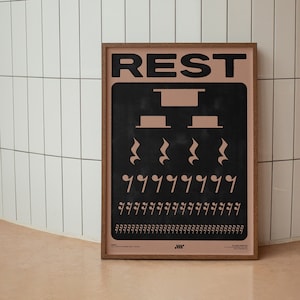 Music Rest Symbol Poster, Pink | Music Classroom Music Studio Decor