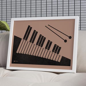 Xylophone Poster | Music Art Print | Pink