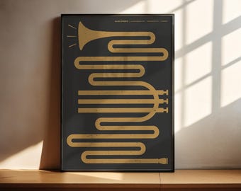 Trumpet Instrument Art Print | Music Poster