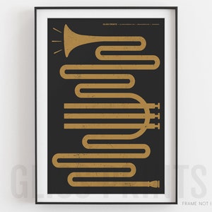 Trumpet Instrument Art Print | Music Poster