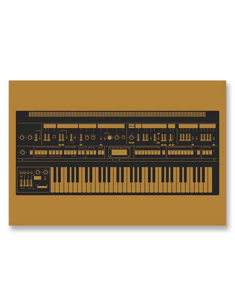 Synthesizer Poster Inspired by Roland Jupiter-8 Gift for Music Producer, Electronic Musician, Composer Yellow image 2