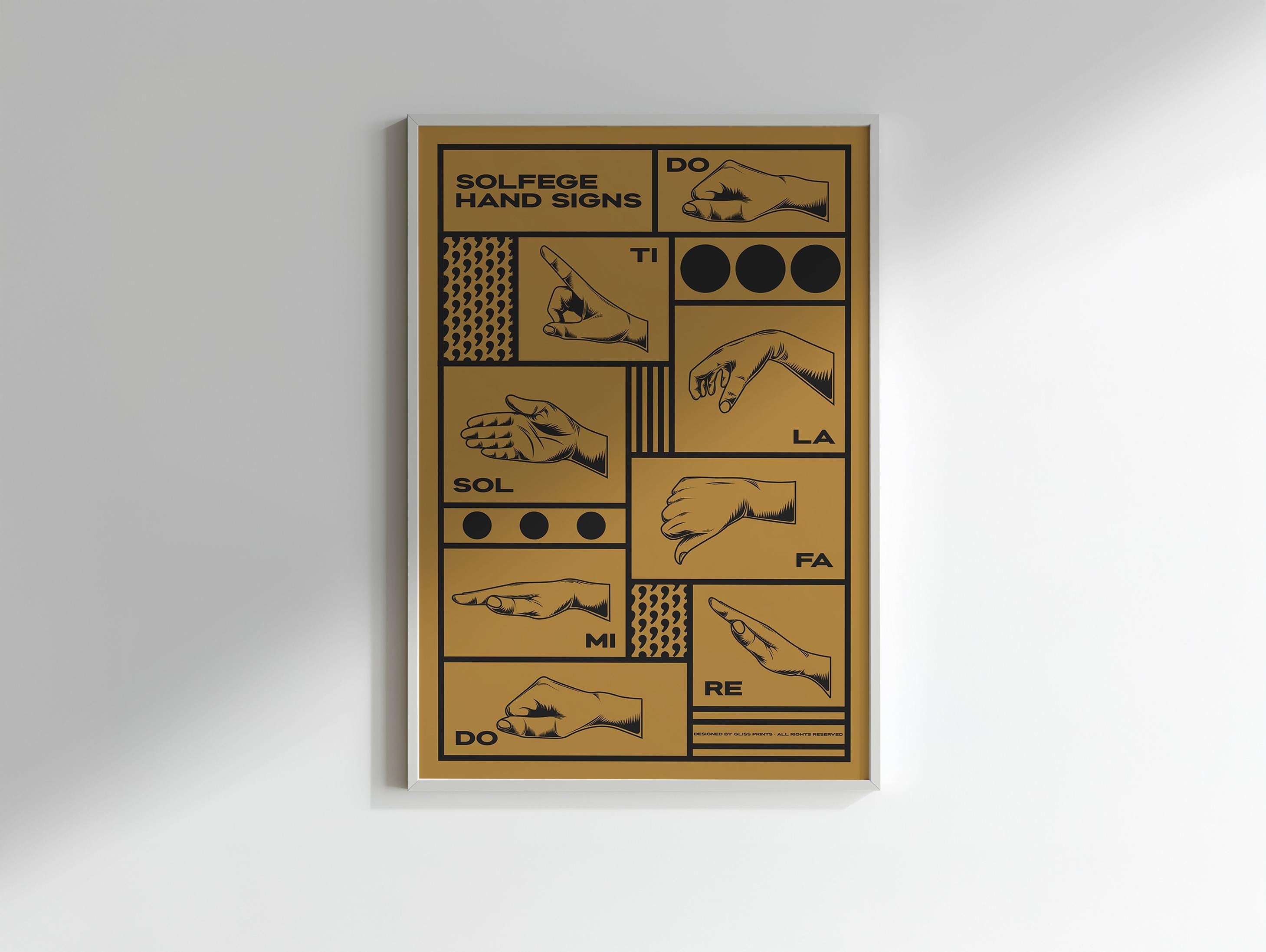 Solfege Hand Sign Poster | Music Art Print, Yellow | Gift for Choir  Director, Chorus Singer - Etsy