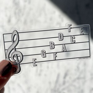Nombres de notas de clave de sol / Música transparente Pegatina