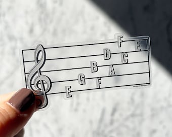 Treble Clef Note Names | Transparent Music Sticker