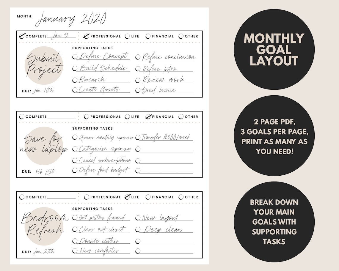 Undated Creative Life Planner Weekly and Monthly Printable - Etsy