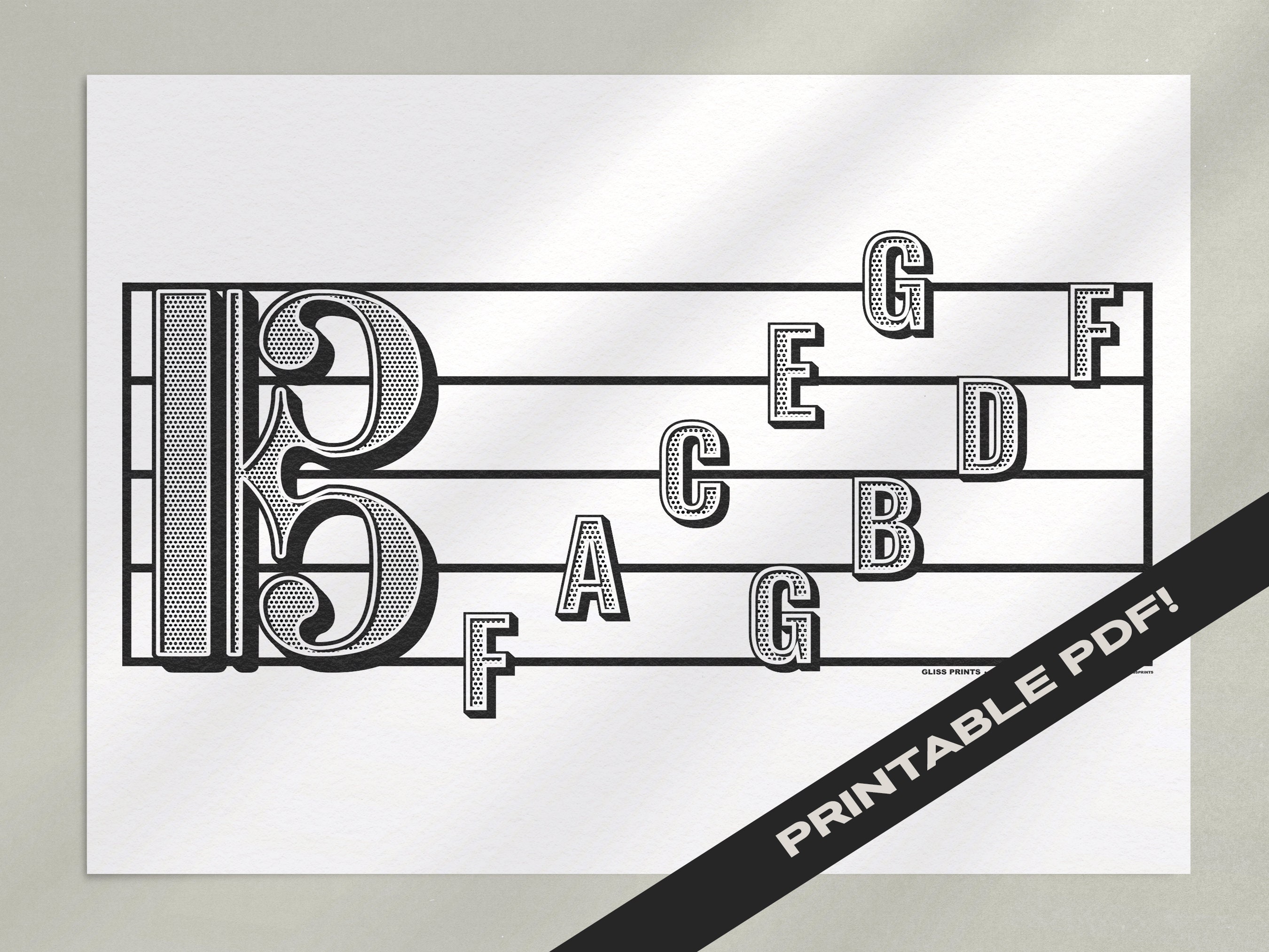 Alto Clef Note Names Printable PDF | Typography Design | Music Classroom Digital Download