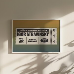 Custom Ticket Stub Poster | Concert Ticket | Gift for Music Lover Blue Yellow Gradient