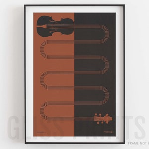 Violin Strings Art Print, Red